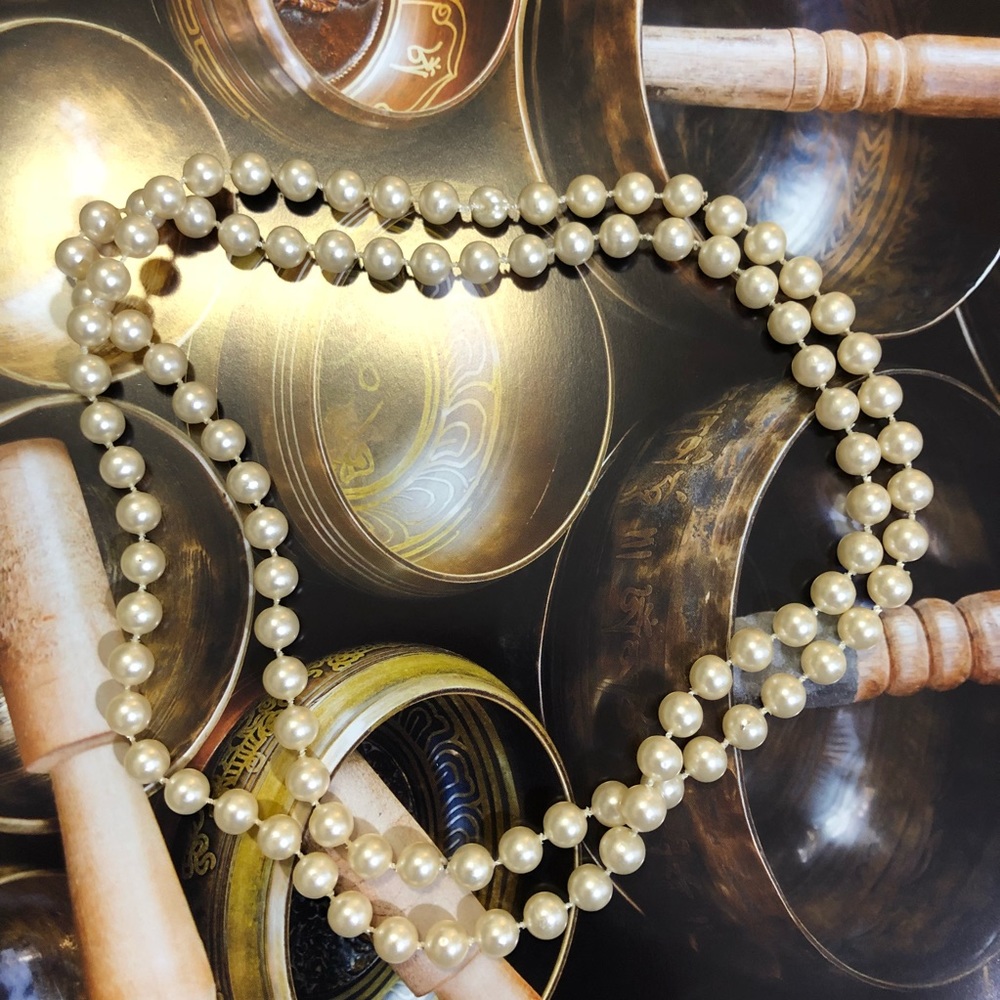 Faux pearl necklace